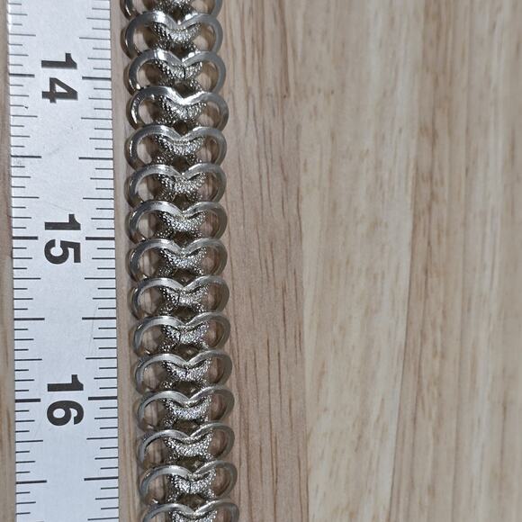 Vintage 60's Retro Silver Tone 15" Aluminum Link Chain Necklace Marked Germany - Picture 7 of 9